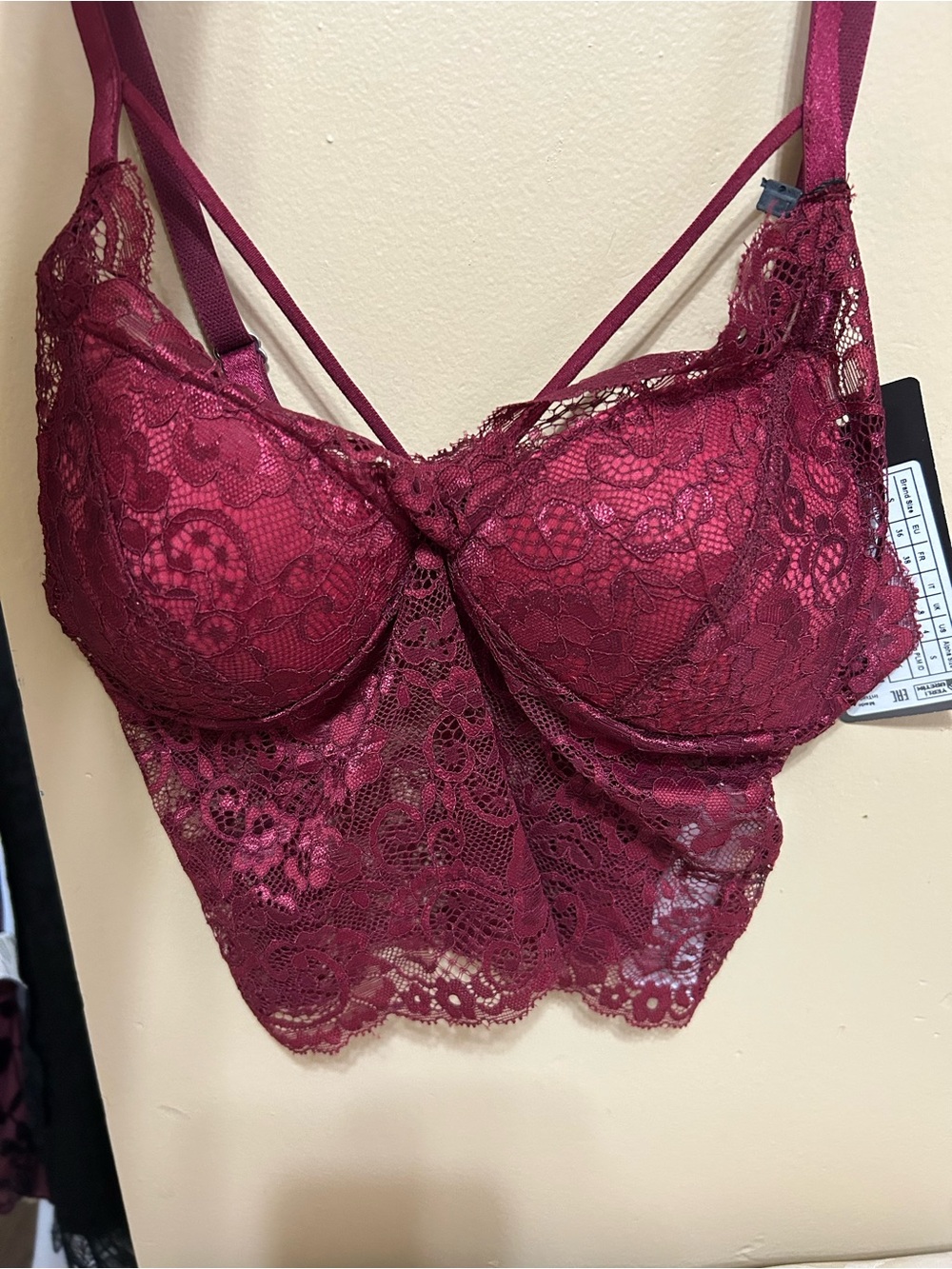 Wine Lace Longline Bralette
